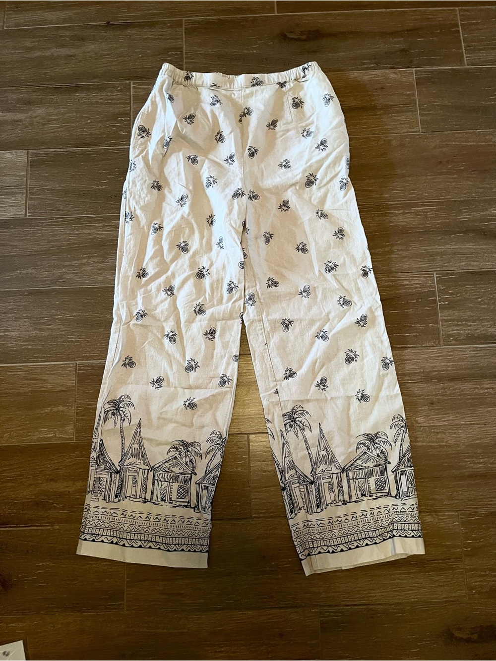 Womens Casual White Printed Lounge Pants
